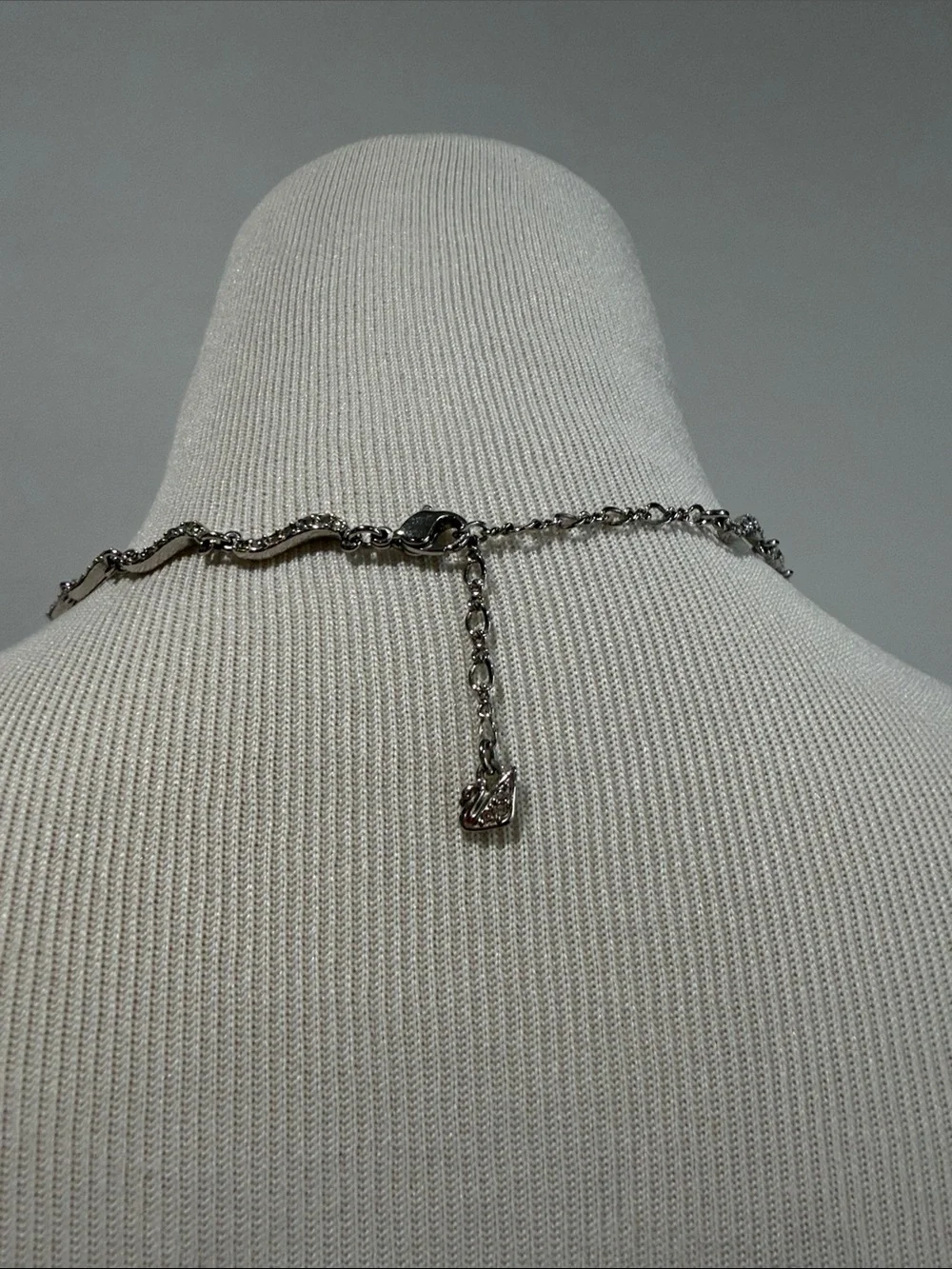 Swarovski Silver Wavy Crystal Choker Necklace